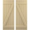 Ekena Millwork Americraft 6-Board (2 Batten) Wood Joined Board-n-Batten Shutters w/ Z-Bar, ARW102BB621X77NTH, PR ARW102BB621X77NTH - alternate 1